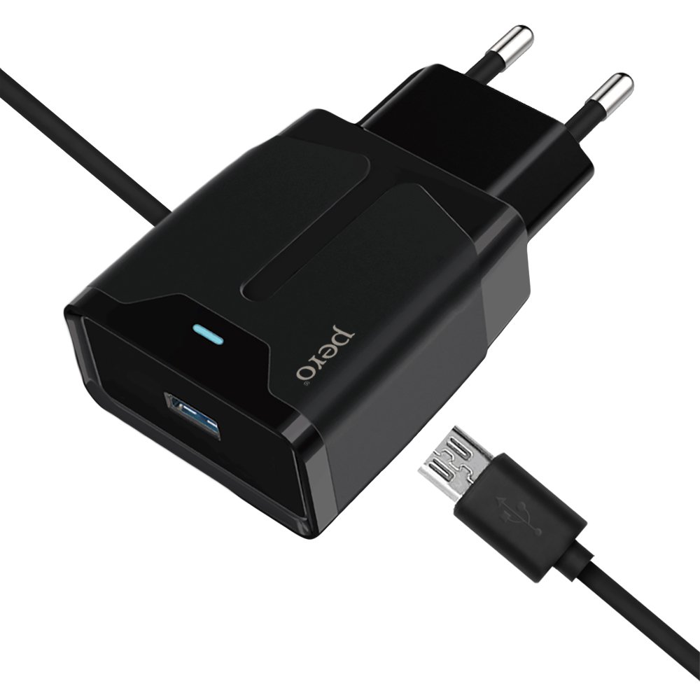СЗУ PERO TC04 1USB 2.1A + MICRO-USB CABLE черный