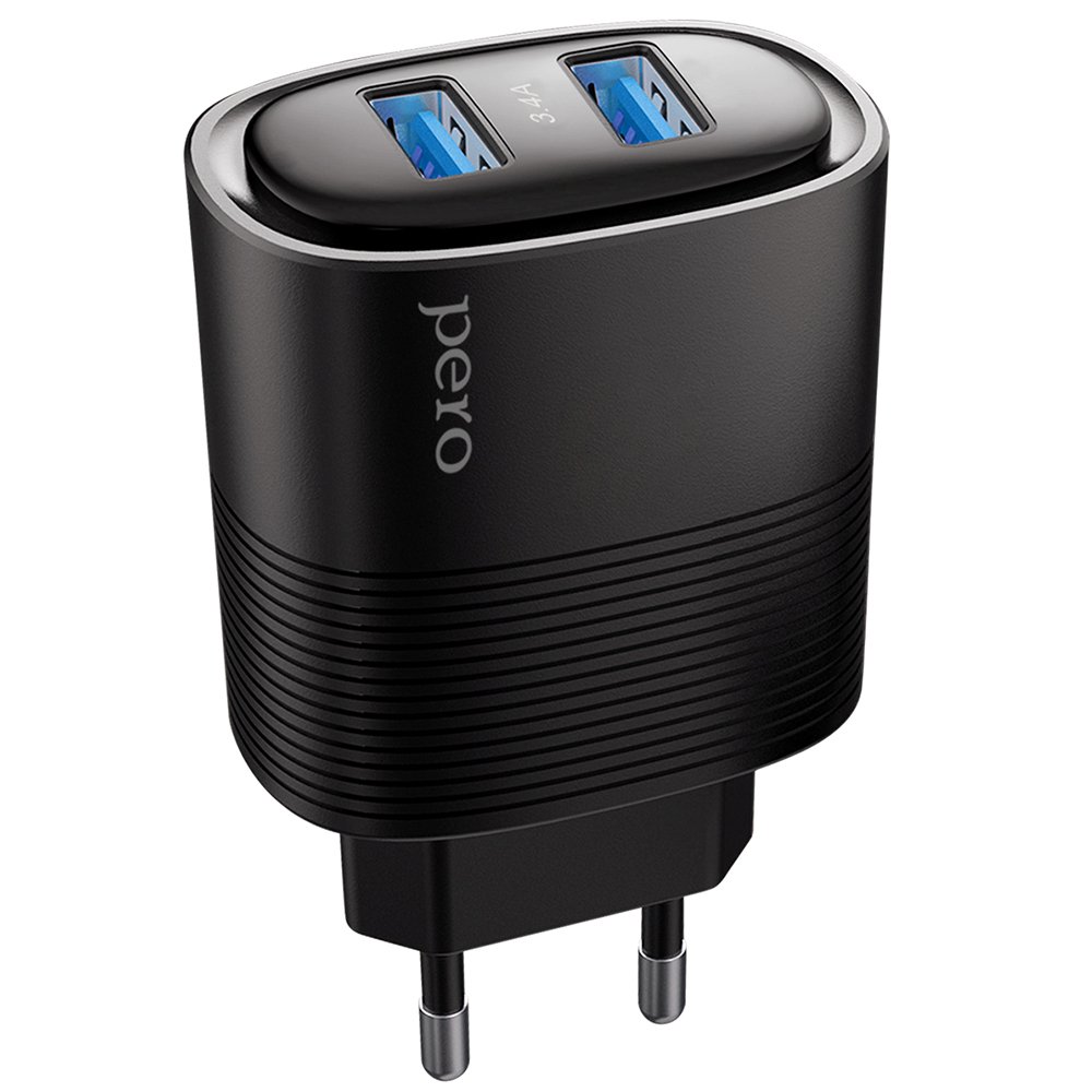 СЗУ PERO TC08 AUTO MAX 2USB 3.4А черный