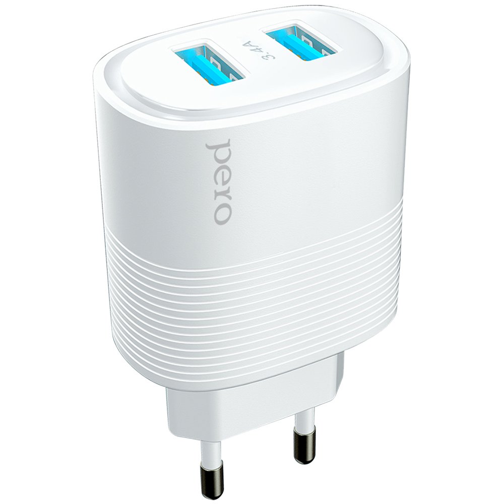 СЗУ PERO TC08 AUTO MAX 2USB 3.4А белый