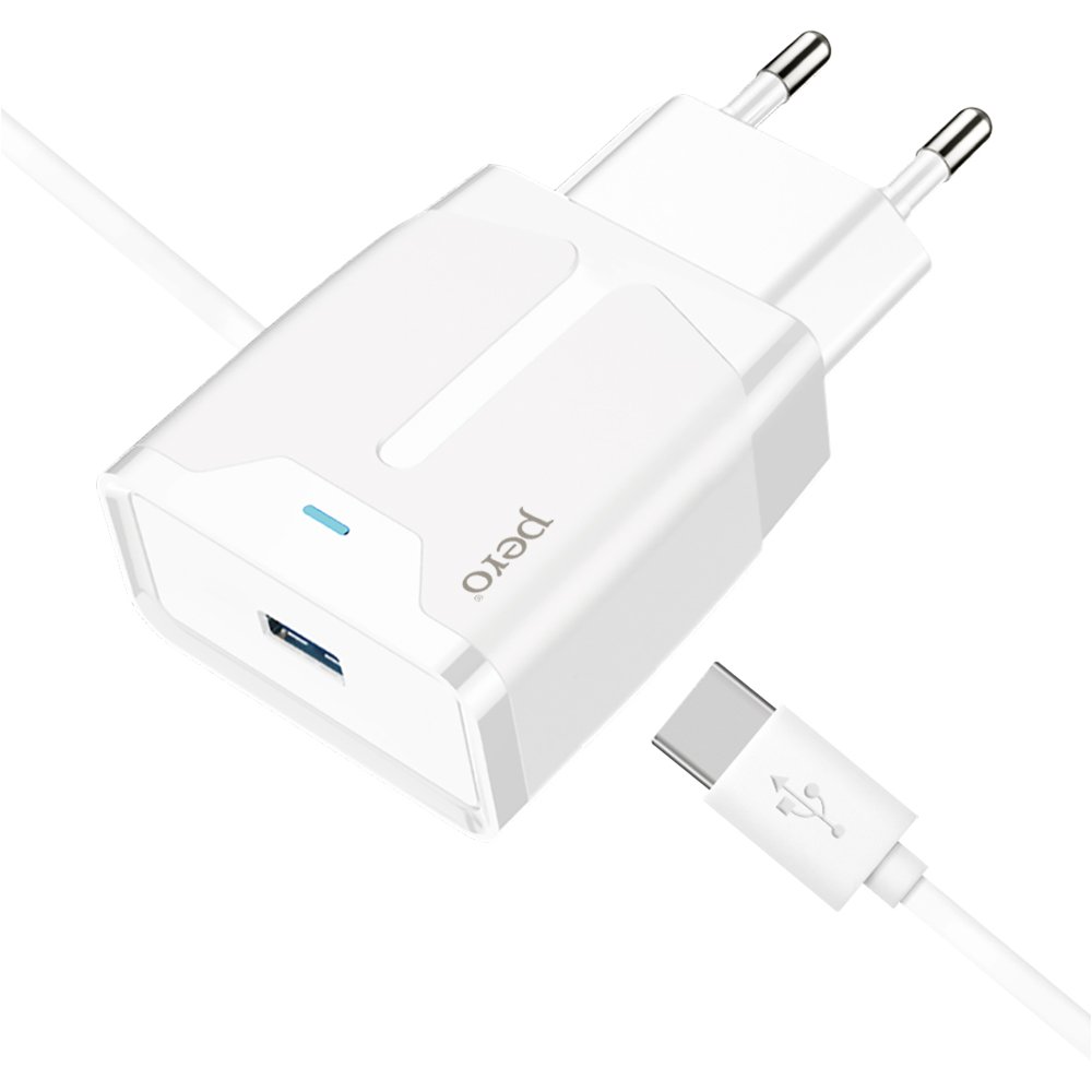 СЗУ PERO TC04 1USB 2.1A + MICRO-USB CABLE белый