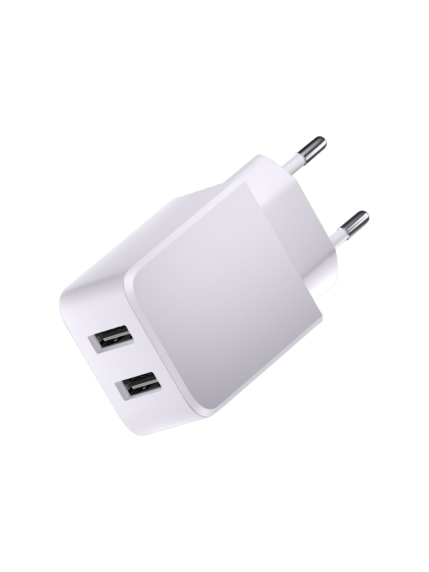 Сетевое зарядное устройство 2USB, 2,1A, белое