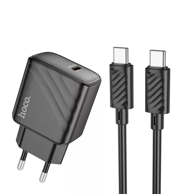 СЗУ HOCO CS22A Value single port PD30W charger set(Type-C to Type-C)(EU) (черный)