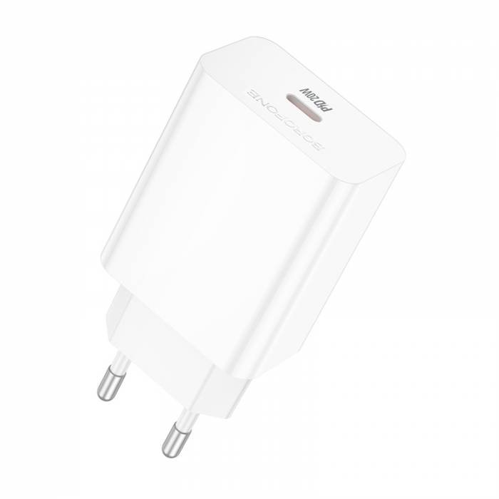 СЗУ Borofone BA21A Pro Long journey single port PD20W charger(EU) (белый)