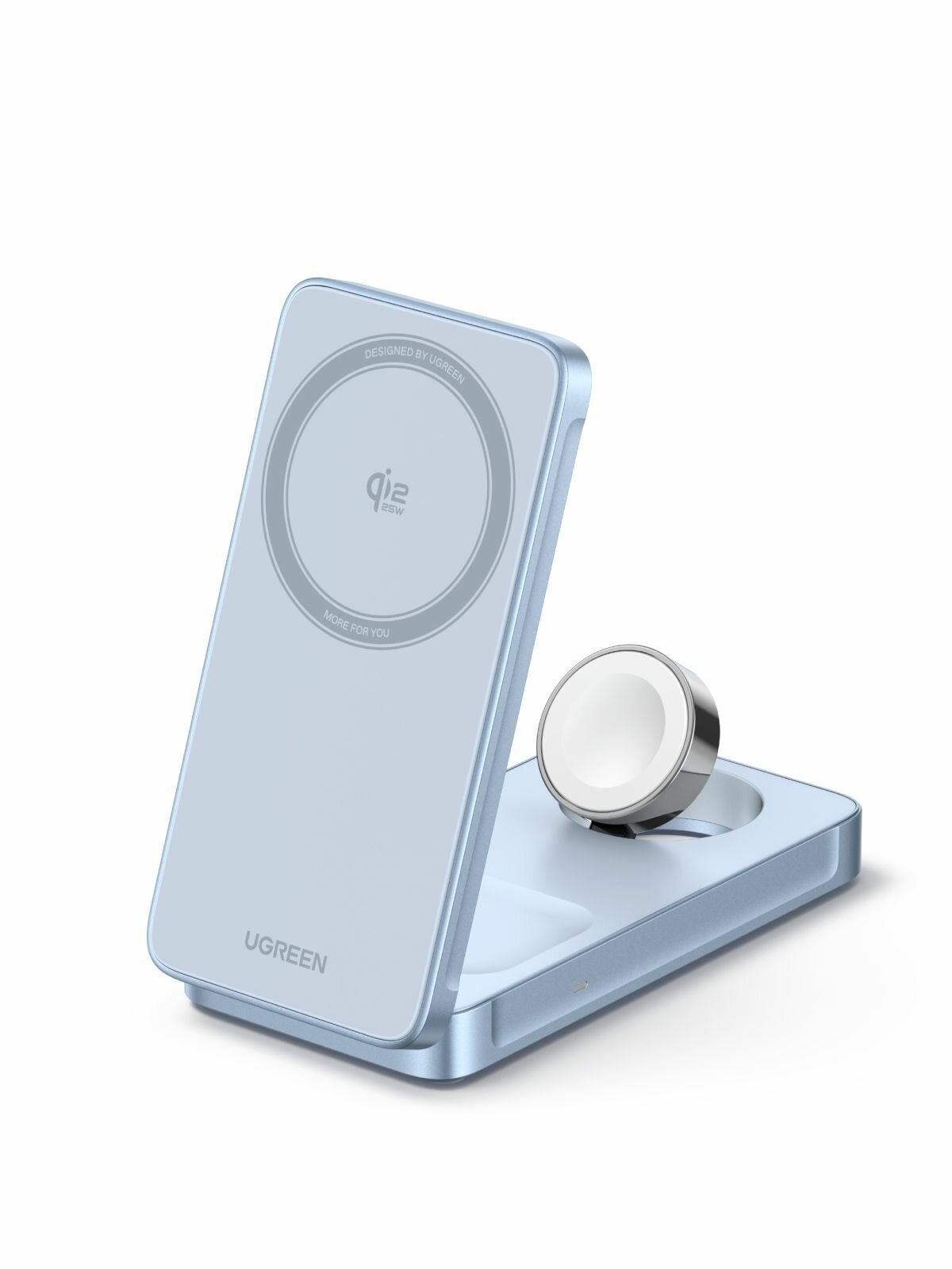 Зарядное устройство UGREEN W757 (55901) MagFlow 25W Magnetic Qi2.2 Wireless 3-in-1 Charger Starlight Blue