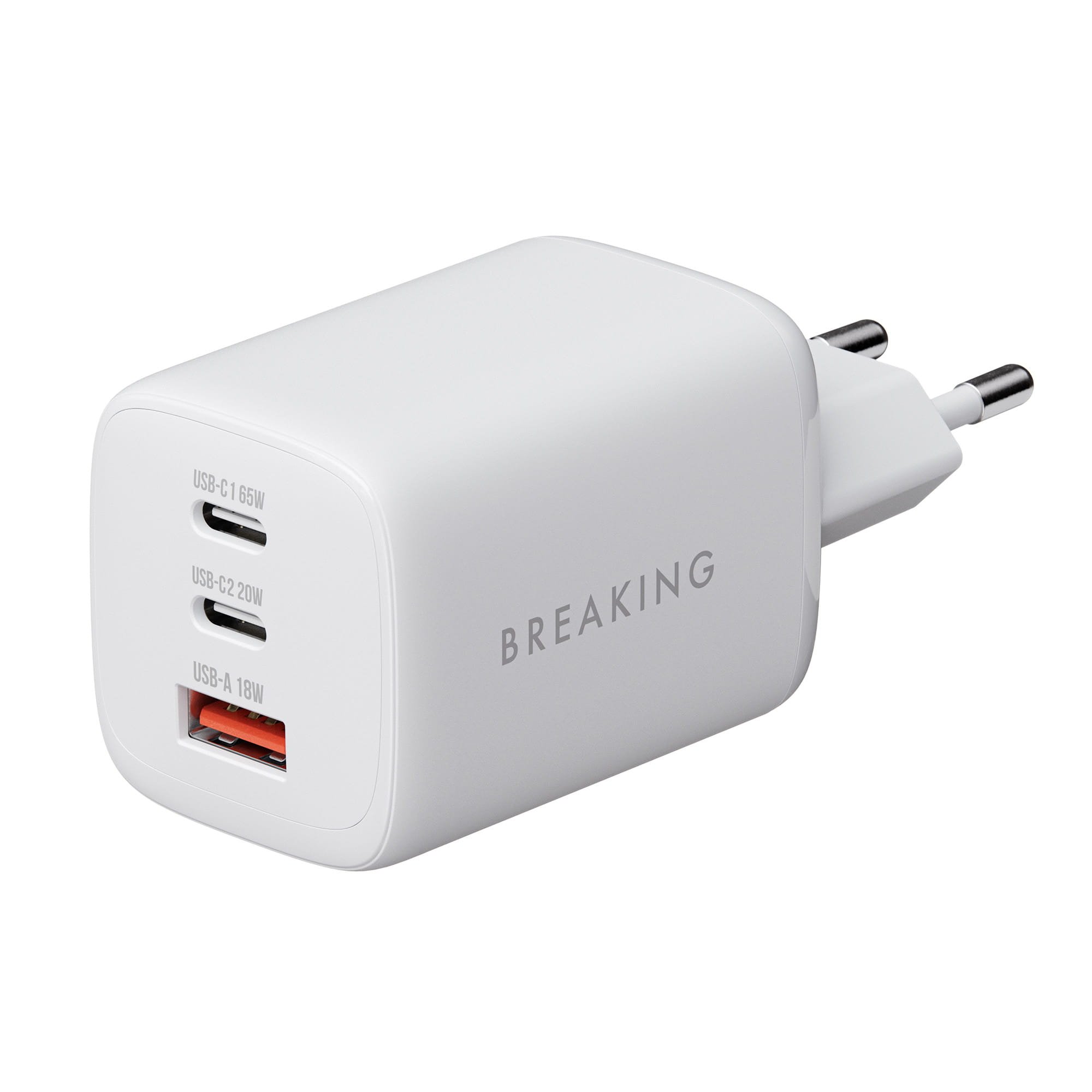 СЗУ Breaking P-22 2USB-C - USB-A, GaN, PD, 65W, QC 3.0, 3.0A (Белый)