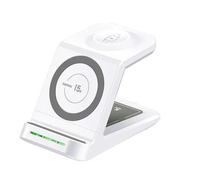 Настольное беспроводное ЗУ REMAX Lancqin Series 23.5W 3-in-1 Adjustable Holder and Magnetic Wireless Charger  RP-W81 (белый)