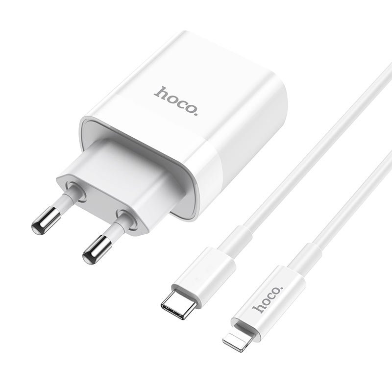 СЗУ Hoco C80A Rapido PD+QC3.0 charger set(Type-C to Lightning), white