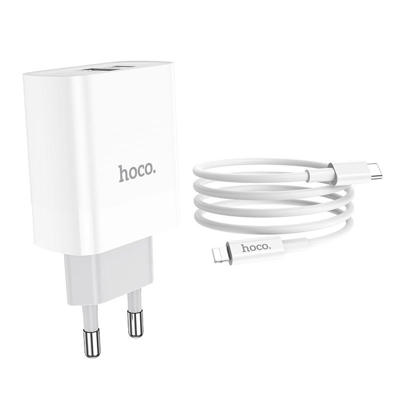 СЗУ HOCO C80A Rapido PD20W, QC3.0, Type-C + lightning (белый)