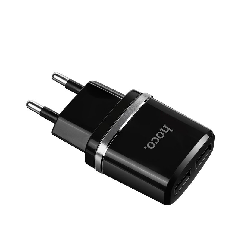 СЗУ HOCO C12, 2USB, 2.4A (черный)