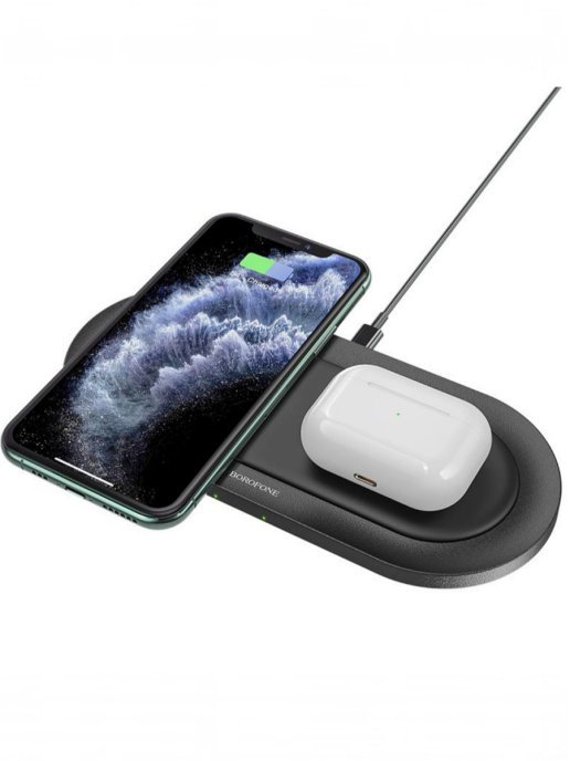 Беспроводная зарядка Borofone BQ7 Prominent dual 10W wireless fast charger (черный)