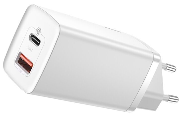 СЗУ Baseus GaN2 Lite Quick Charger USB-C+USB-A 65W EU White
