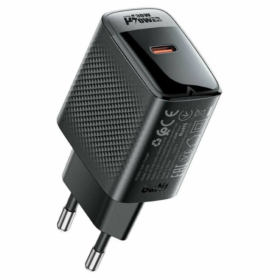 СЗУ ACEFAST A102 PD30W Gan USB-C Charger EU Black