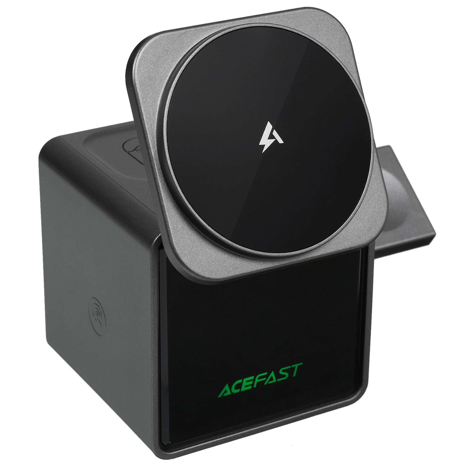 Зарядное устройство ACEFAST E34 electric flip 3-in-1 wireless charger metal gray