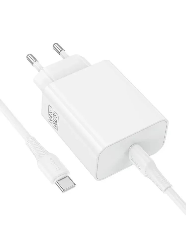 СЗУ HOCO C162A Source single port PD40W charger set(C to C)(EU) (белый)