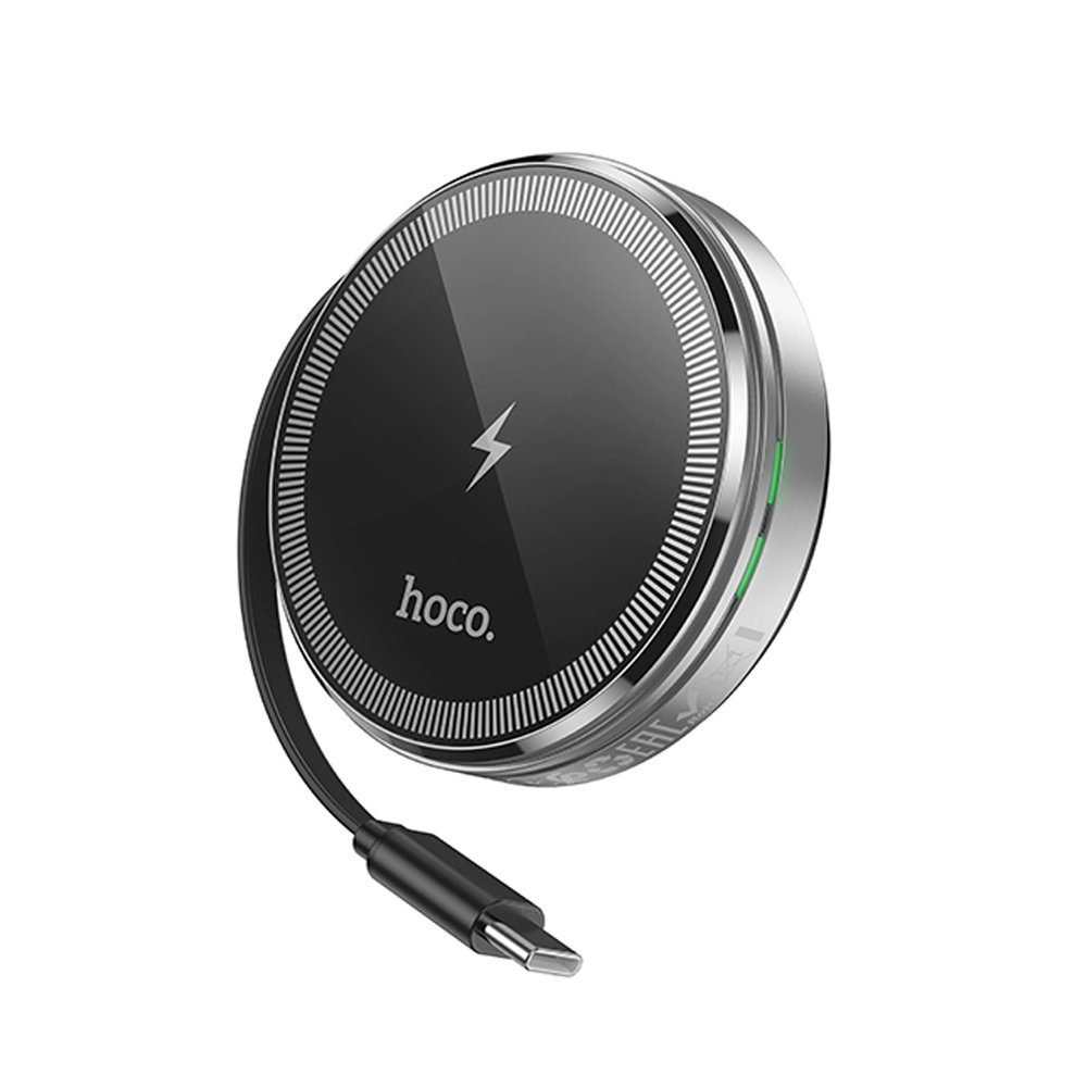 Устройство зарядное беспроводное HOCO CQ18 Flash для iWatch 1-9, SE/SE2, Ultra/Ultra2, 15Вт серебряный