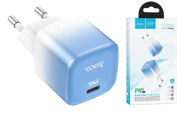 СЗУ HOCO C101A, 1USB, PD20W (синий)