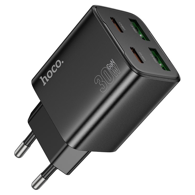 СЗУ HOCO N56 Fundador four-port PD30W(2C2A) cabel Type-C  to iP (черный)