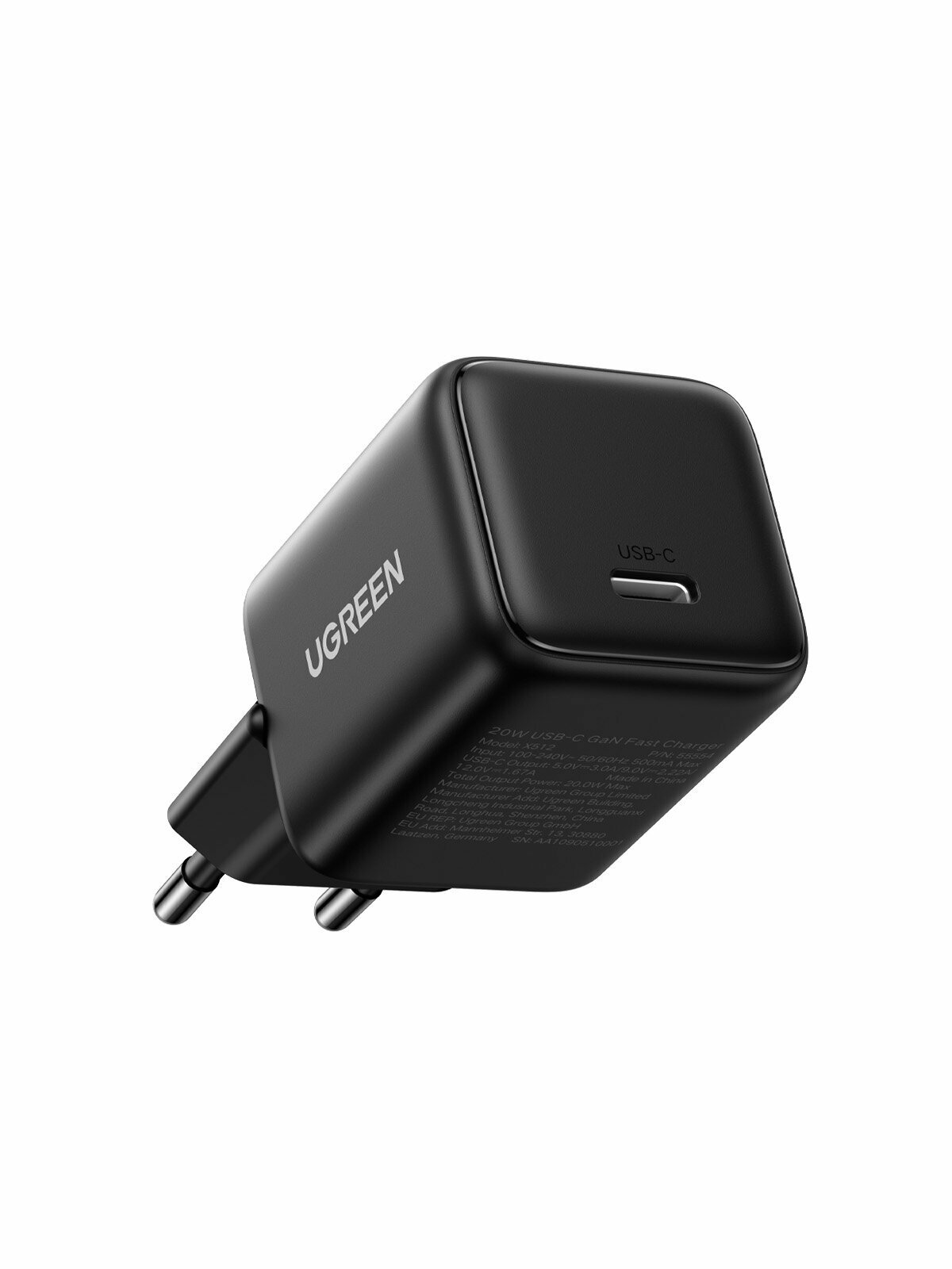 СЗУ UGREEN X512 (55553) Mini 20W USB-C GaN Fast Charger EU Black