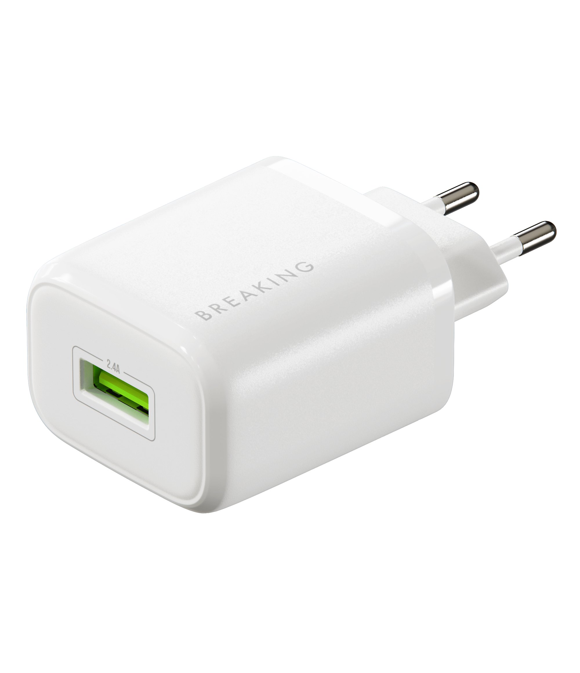 СЗУ Breaking P-01, USB-A, 12W, 2.4A (Белый)