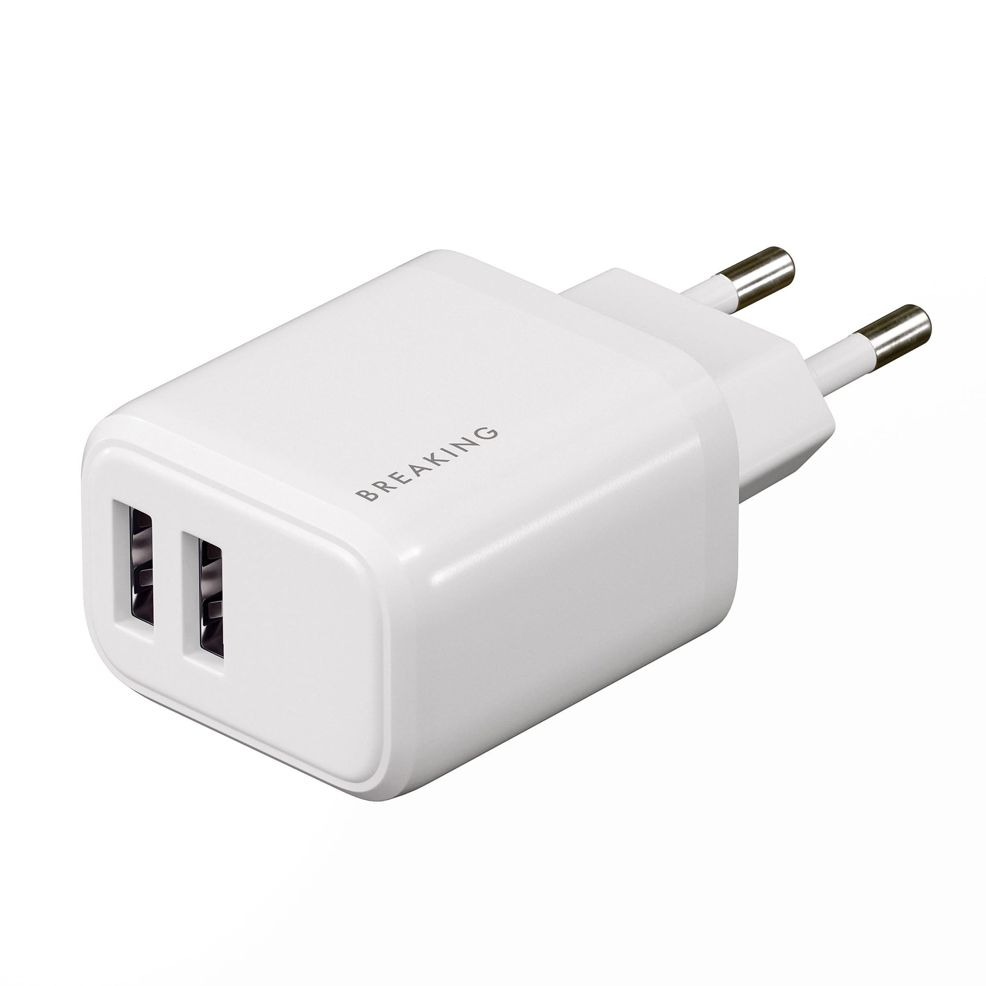 СЗУ Breaking P-02, 2USB-A, 15W, 3.0A (Белый)