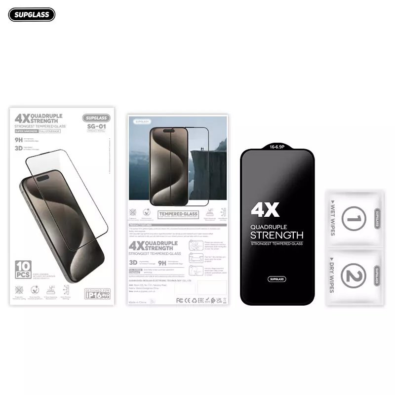 Защитное стекло SupGlass  SG-01 4X Quadruple Strength Glass  10-in-1  For IP 17 Pro (6.3)