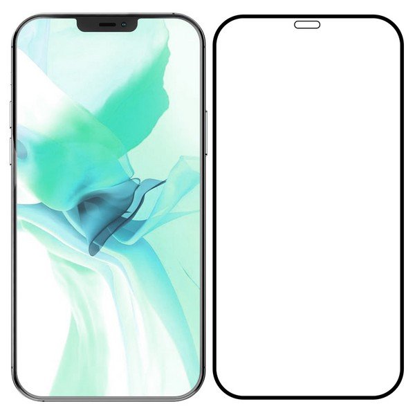 Стекло защитное Full Glue Premium Krutoff для iPhone 12/12 Pro (6.1") черное