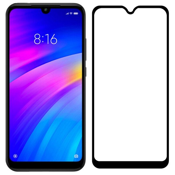 Стекло защитное Full Glue Premium Krutoff для Xiaomi Redmi 7/Y3 черное