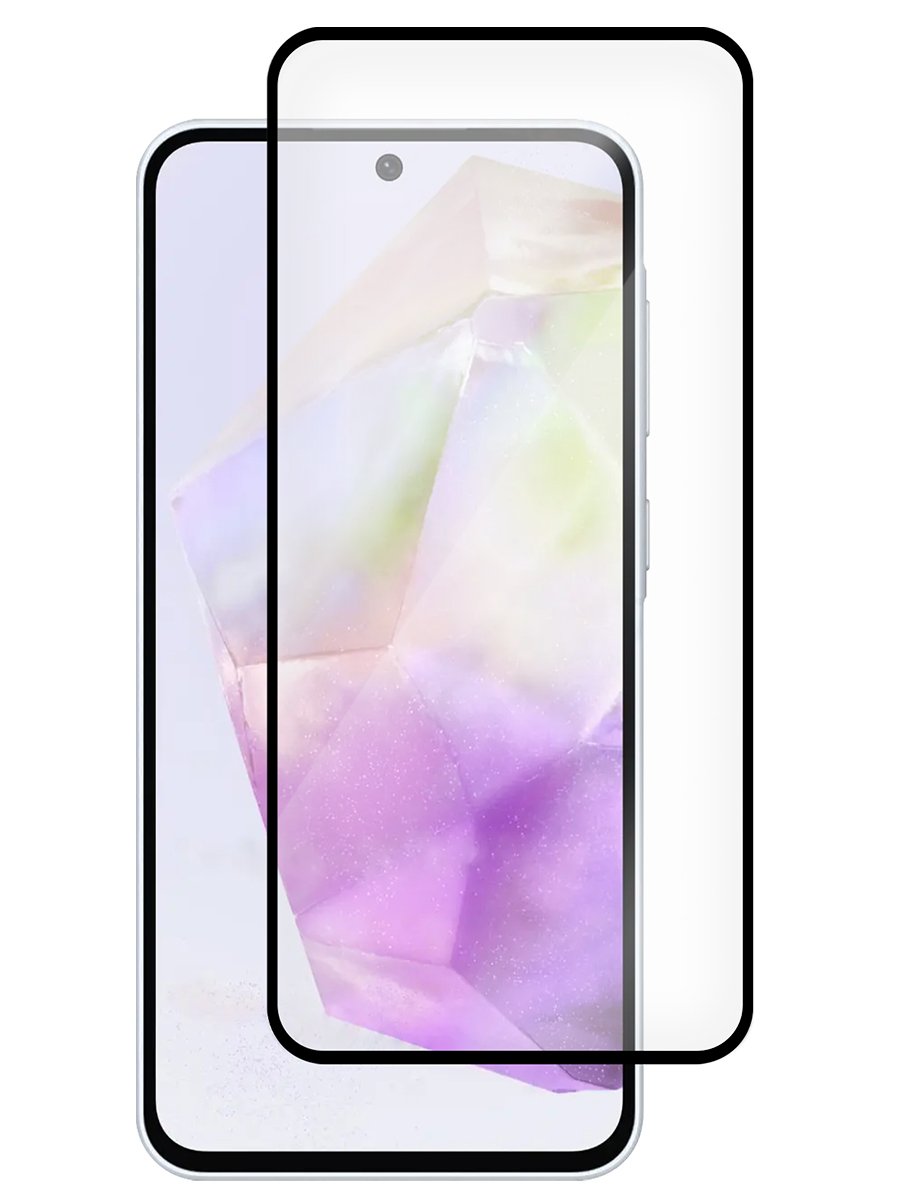 Стекло защитное Full Glue Premium Krutoff для Samsung Galaxy A36 5G (A366)/A56 5G (A566) черное