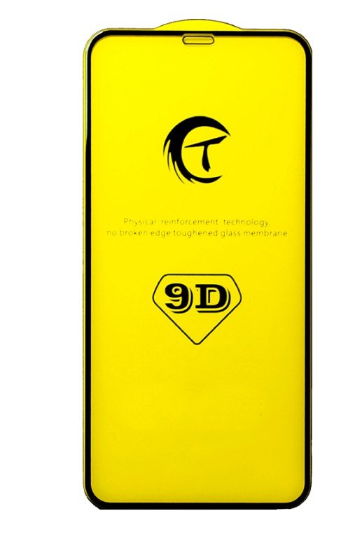 Защитное стекло 9T "T" для iPhone 14 Pro Max 6.7", Full Glue 2.5D, прозрачный+черная рамка