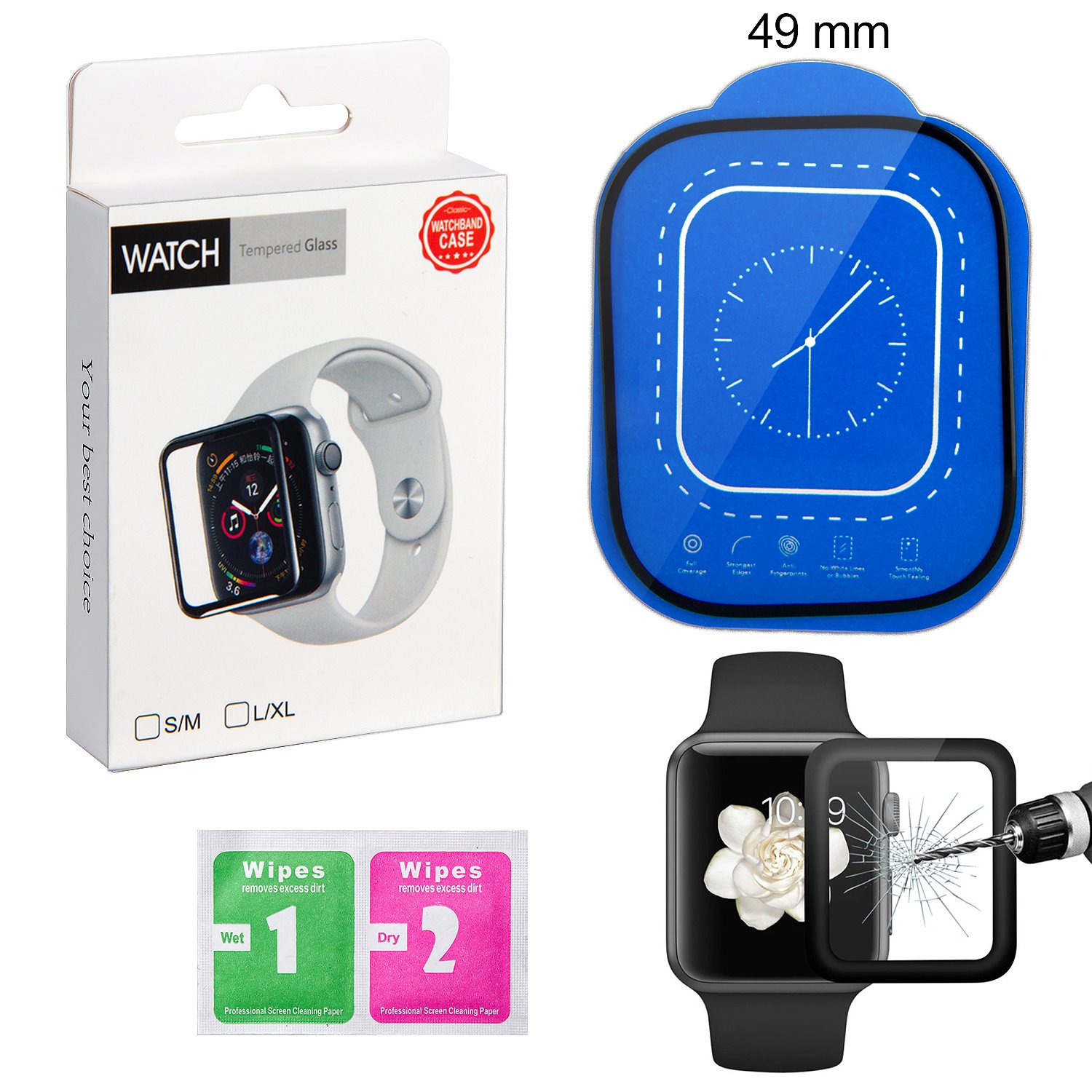 Защитное стекло для Apple Watch 49mm Full Cover