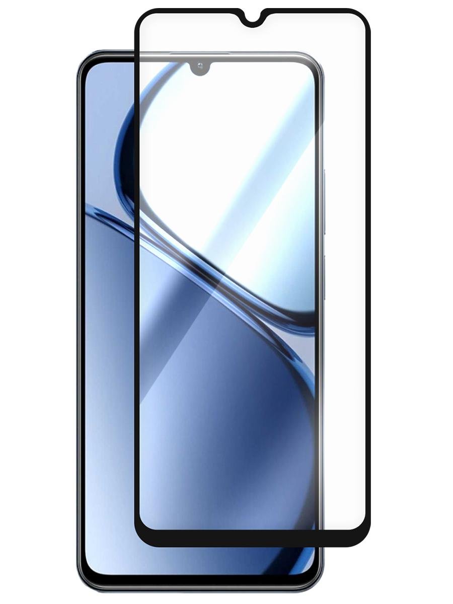 Стекло защитное Full Glue Premium Krutoff для Realme C63 черное