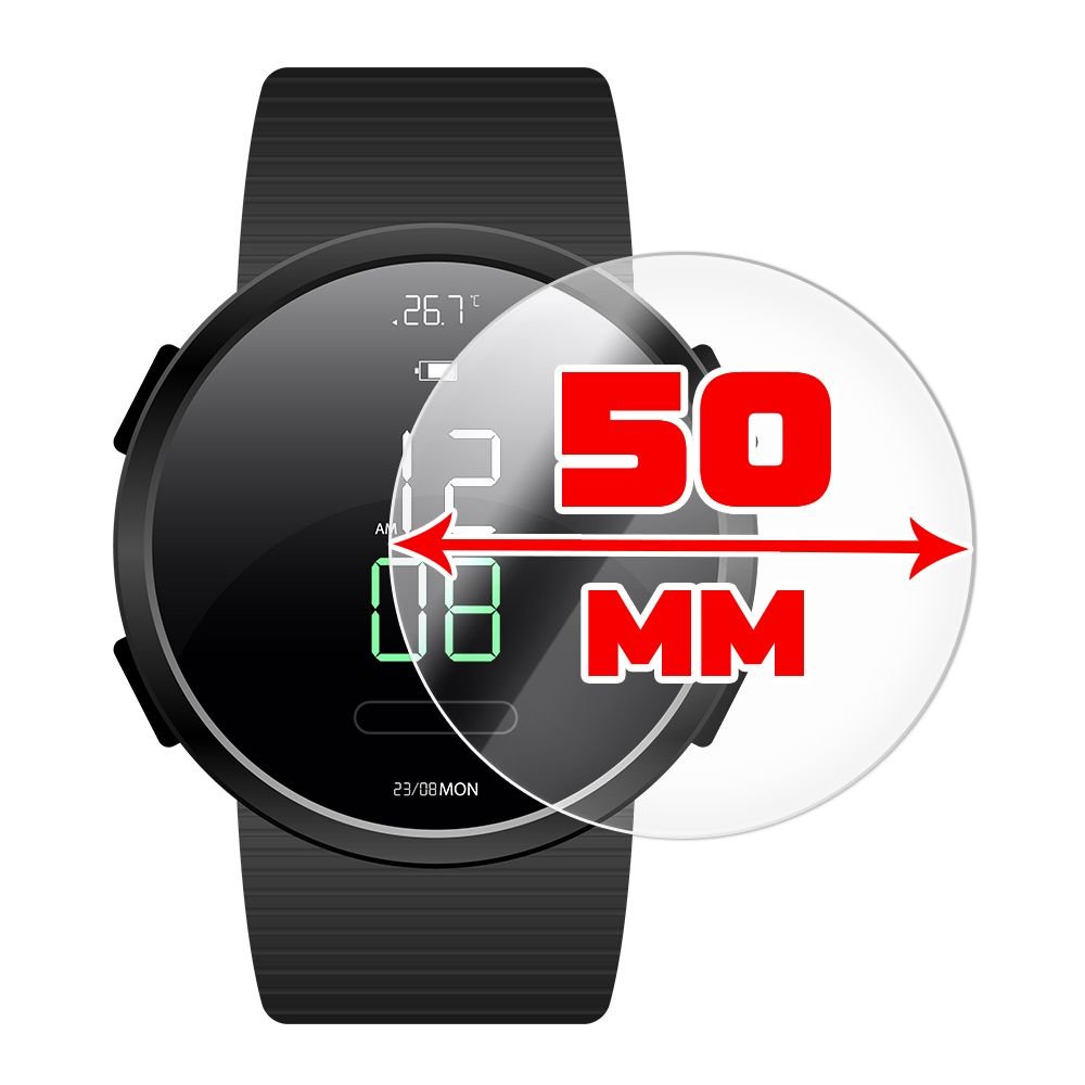 Стекло защитное гибридное для Дисплея Часов с радиусом 50мм (2 шт.)