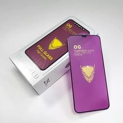 Защитное стекло OG для iPhone 17 Pro Max (фиолетовая подложка) (Black)
