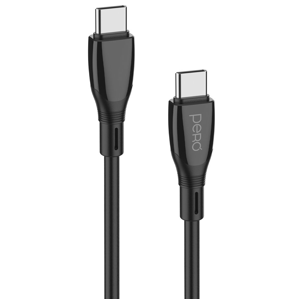 Дата-кабель PERO DC11 PD Type-C to Type-C, 60W, 1m, Black