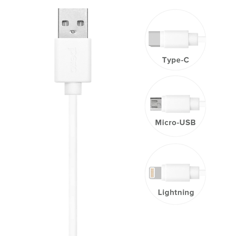 Дата-кабель PERO DC-03 Type-C, 2А, 2м, белый (Fast Charge)