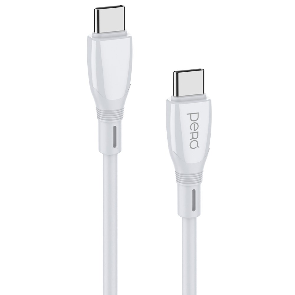 Дата-кабель PERO DC11 PD Type-C to Type-C, 60W, 1m, White