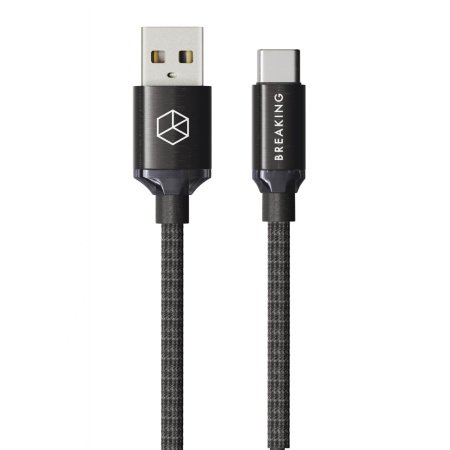 Кабель Breaking Graphite K38, USB-A - USB-C, 20W, 3.0A, 1м (Черный)