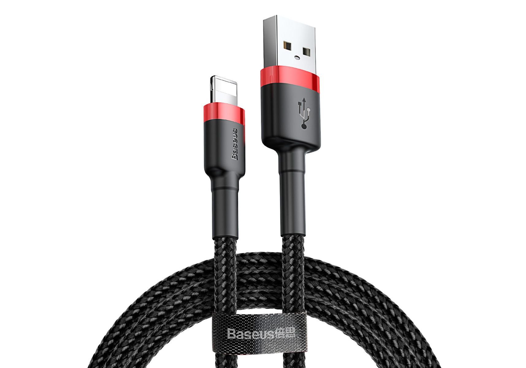 Дата-кабель BASEUS Cafule (CALKLF-B19) lightning 2.4A 1м красно-чёрный