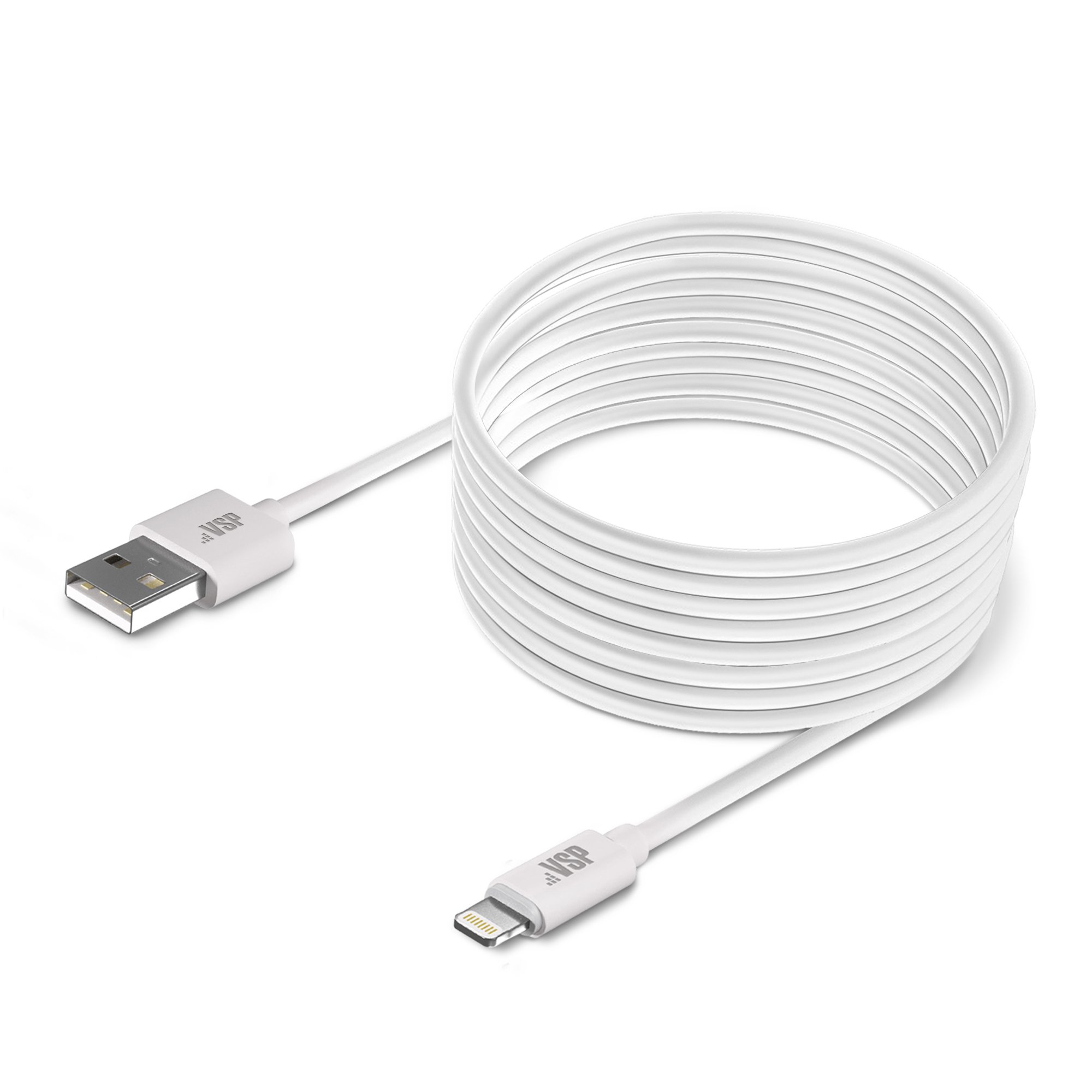 Дата-кабель USB - 8 pin, 2А, 3м, белый