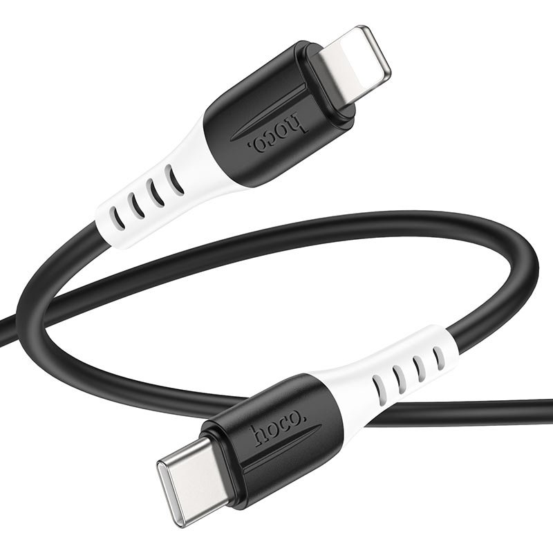 Дата-кабель HOCO X82 Lightning PD silicone charging (черный)