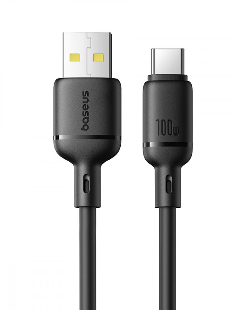 Кабель Baseus P10377703113-00 USB-Type-C Silky Series 100W 1м черный