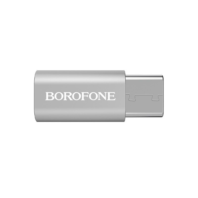 OTG переходник BOROFONE BV4 Micro to Type-c (серебро)