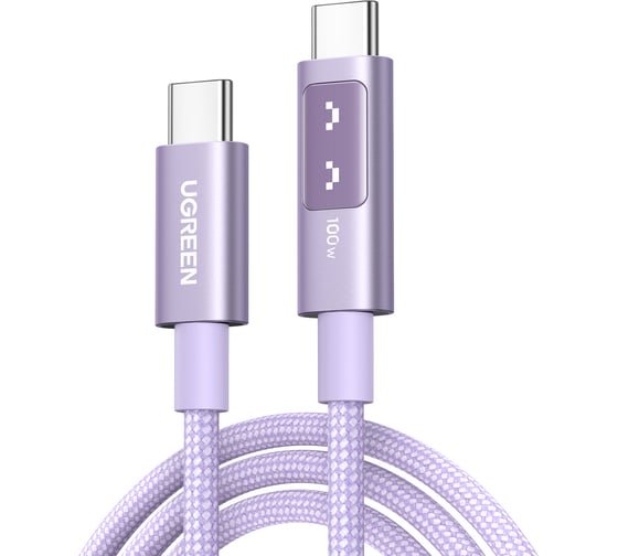 Кабель UGREEN L509 (65092) UNO Type C 2.0 Male To Type C 2.0 Male 5A Data Cable 1m Pink
