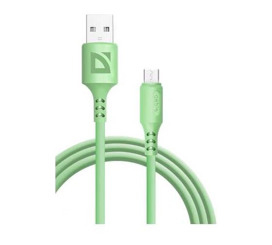 USB кабель DEFENDER F207 Micro, green, 1м,2.4А, 87108GRN
