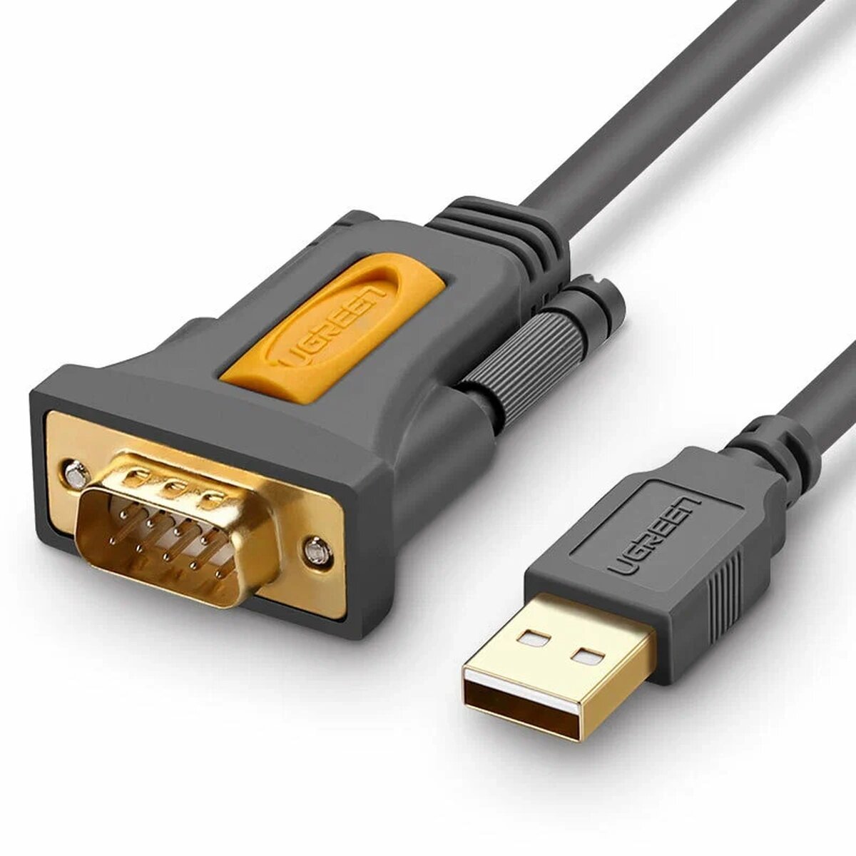 Кабель UGREEN CR104 20211 USB 2.0 A To DB9 RS-232 Male Adapter Cable 1.5m Dark Gray