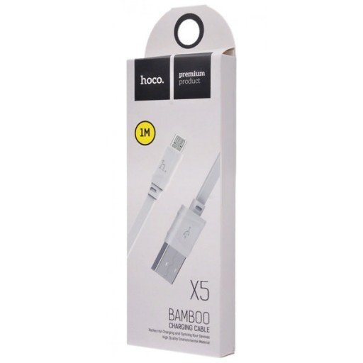 Дата-кабель HOCO X5 Bamboo micro 1м (белый)
