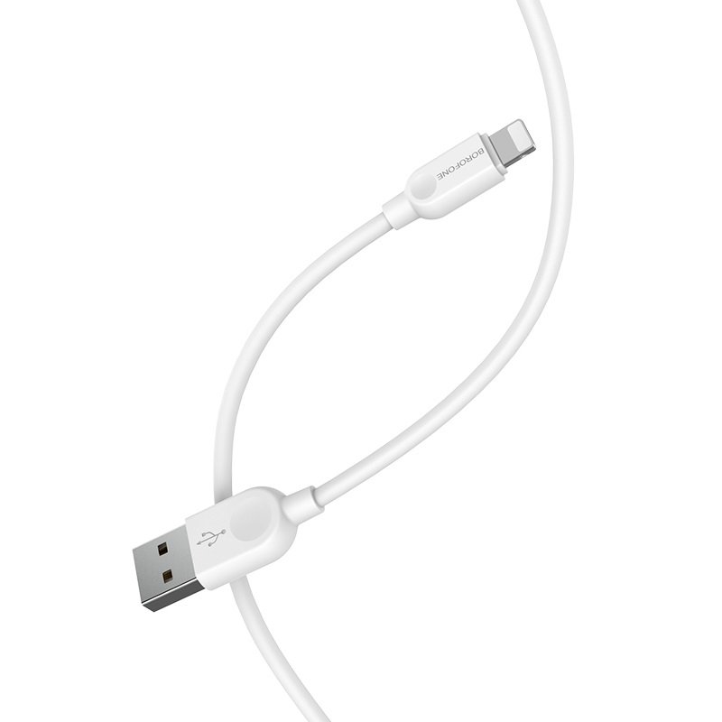 Дата-кабель BOROFONE BX14 LinkJet Lightning, 1м (белый)