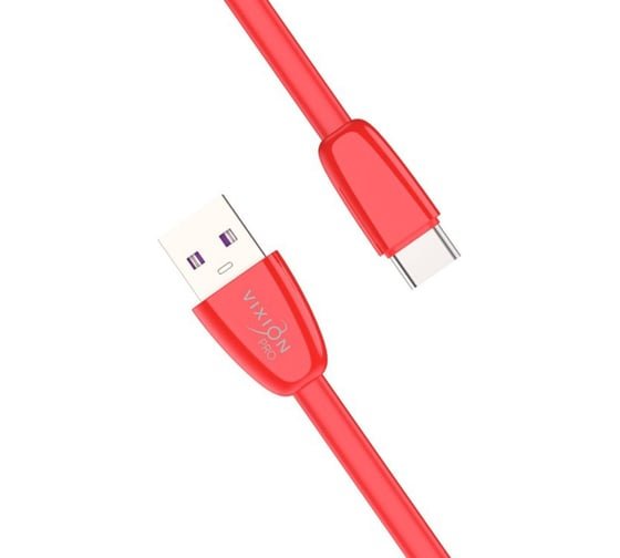 Кабель силиконовый VIXION Pro VX-12c (03028) USB-Type-C, 1м, красный