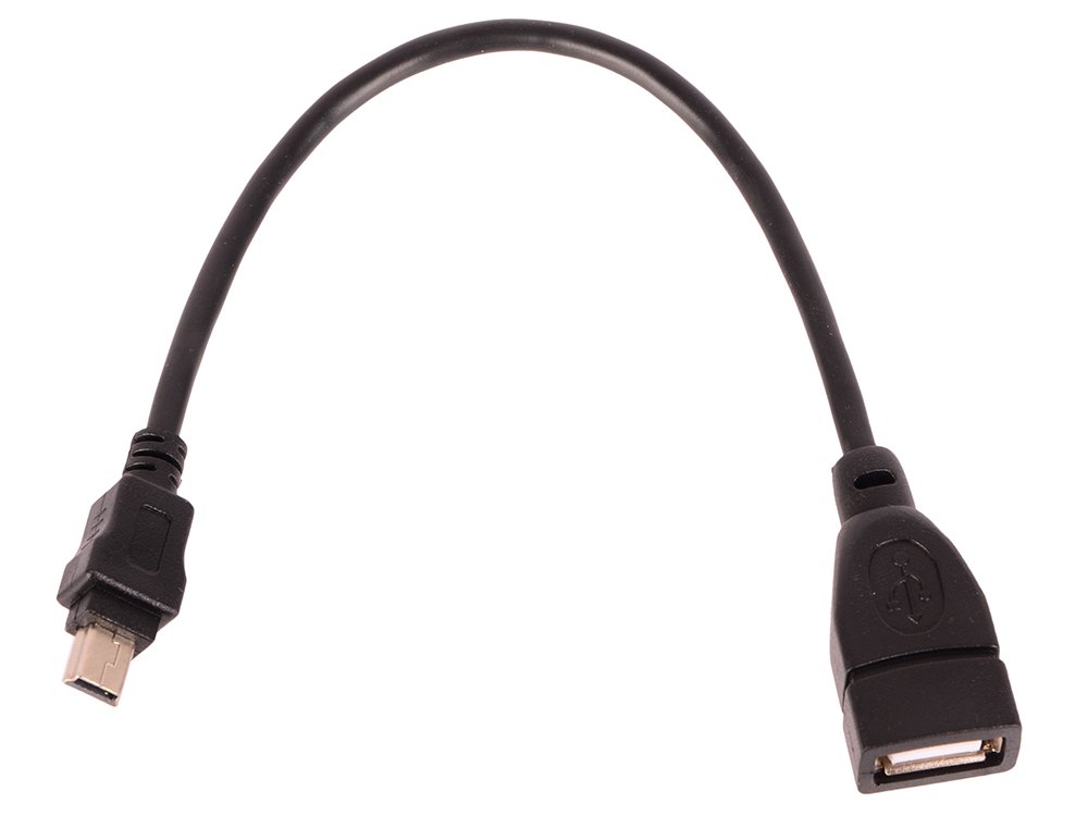 Дата-кабель USB mini 0.2м черный
