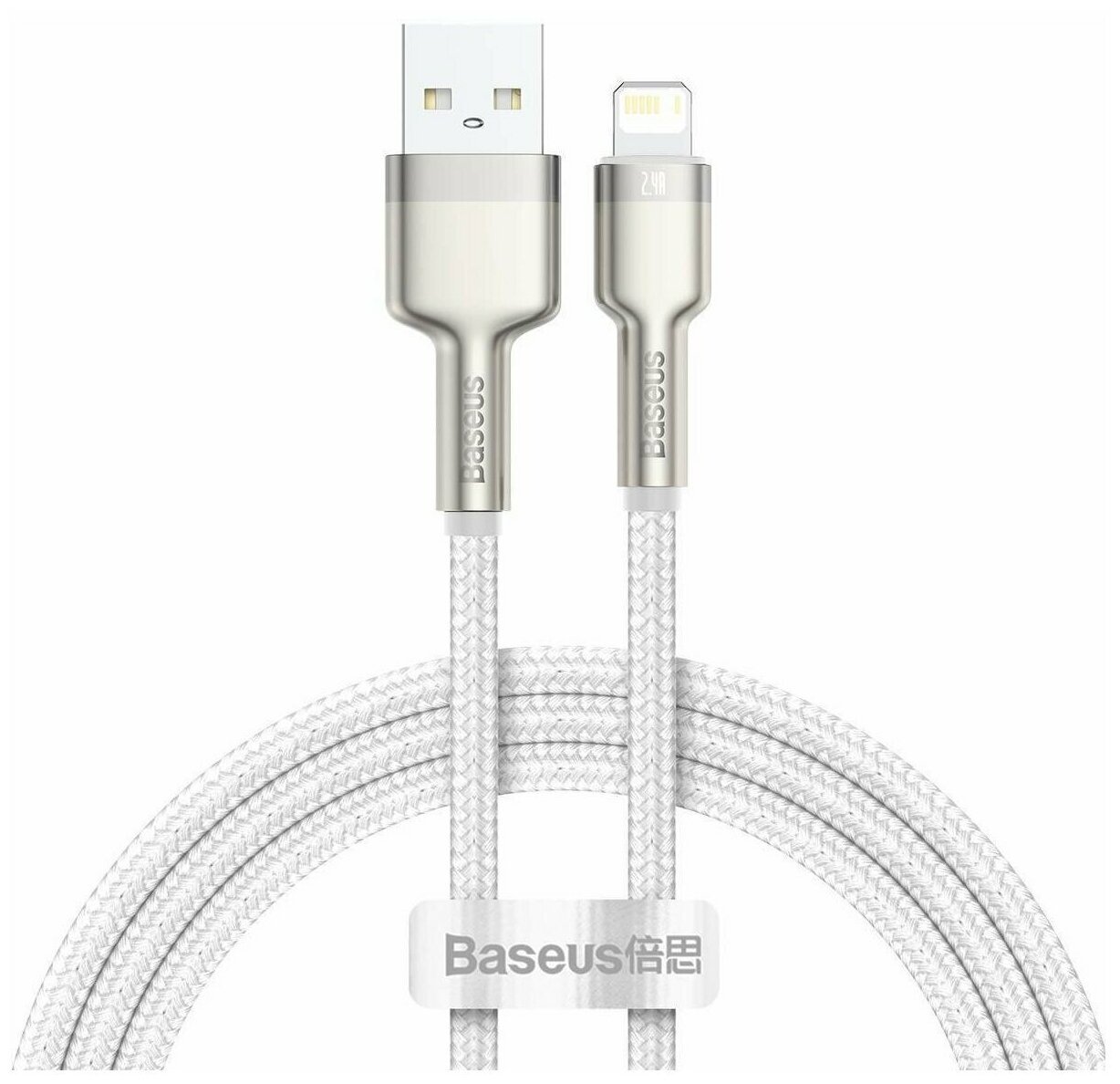 Дата-кабель Baseus Cafule (CALJK-A02) Metal USB to IP 2.4A 1m White
